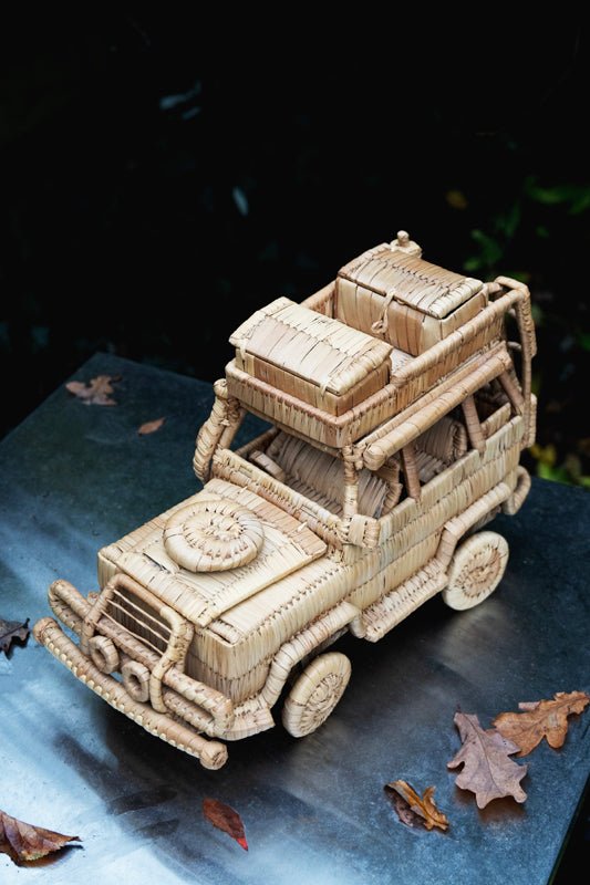 Pre-Owned Collection: Handcrafted Rattan Land Rover Model