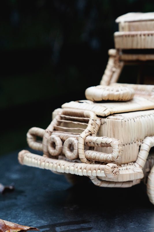 Pre-Owned Collection: Handcrafted Rattan Land Rover Model