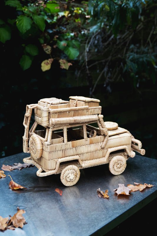 Pre-Owned Collection: Handcrafted Rattan Land Rover Model